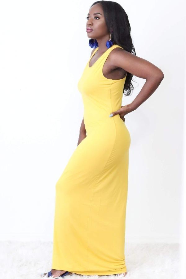 italian dressing for pasta salad recipe Tank Maxi Dress (Yellow) – Shop Seriously Chic