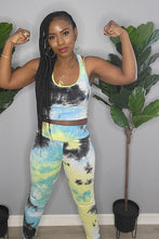 Load image into Gallery viewer, Active Wear Tye Dye Set (Yellow/Blue)