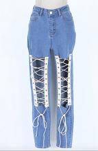 Load image into Gallery viewer, Laced Up Jeans