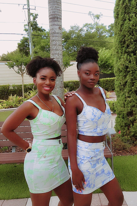 Tye Dye, Skirt Set, Crop Top, Short Skirt, Matching Set, Summer