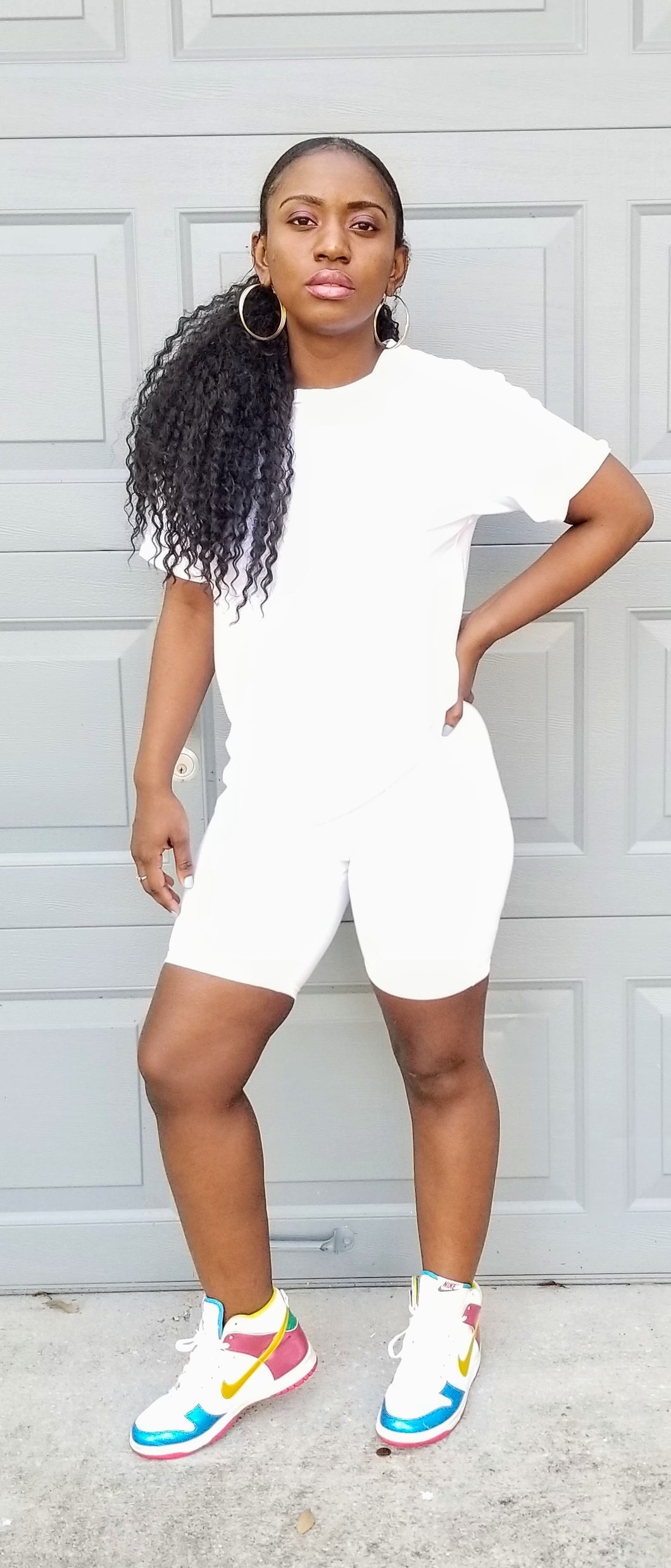 Round Neck Basic Biker Set